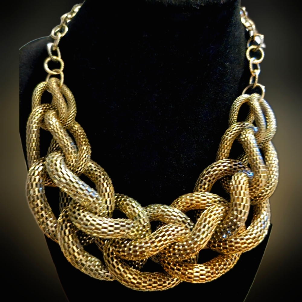 Express Chunky Chain Goldtone Metal Mesh Necklace